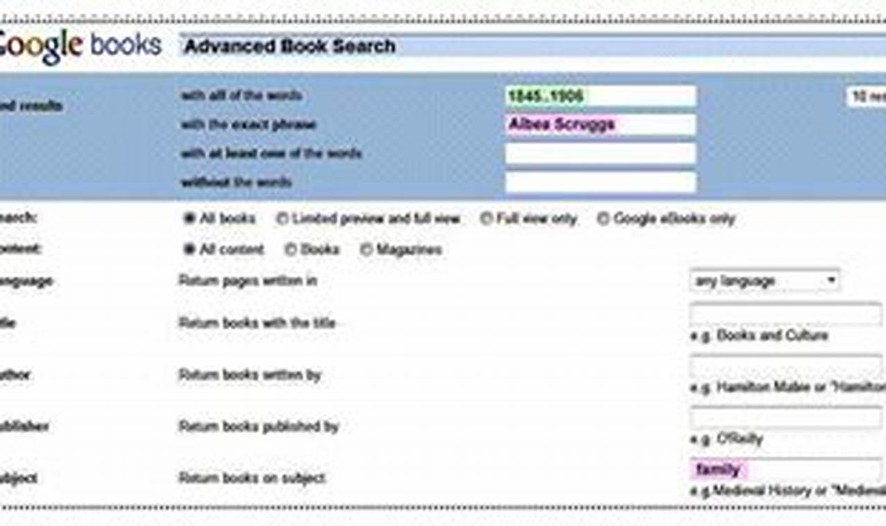 google books advanced search